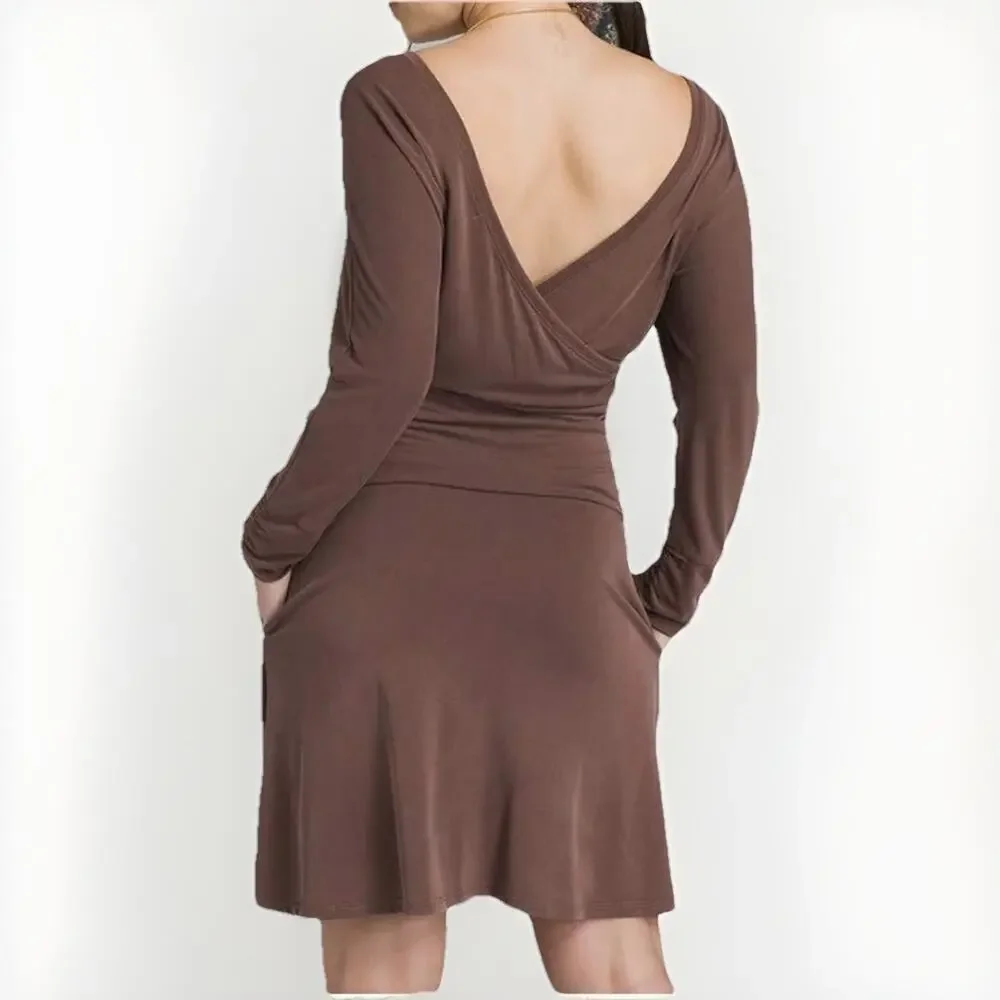 NWT Prana Simone Dress Size Small Open Back Brown Sustainable Breathable Boho